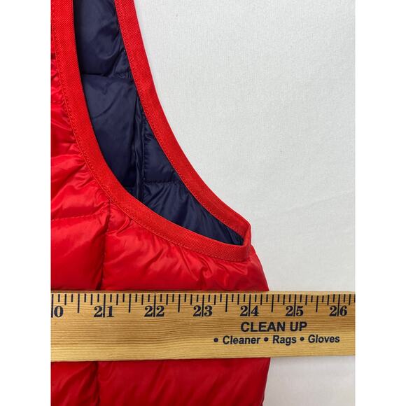 Eddie Bauer Mens Size XL Red Down Quilted Vest Zip Up Lightweight EB560 Packable - Picture 5 of 6